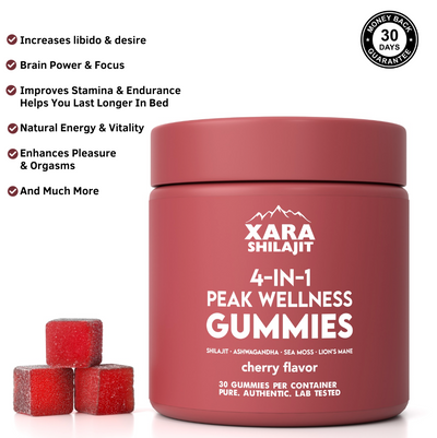 Xarashilajit® 4-in-1 Peak Wellness Gummies for men and women