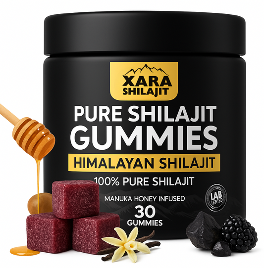 Xara Men's Shilajit Gummies – Testosterone Support + Energy Boost – Organic Ingredients – 30 Gummies