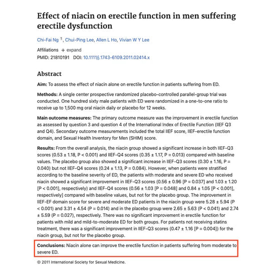 Clinical study on erectile function